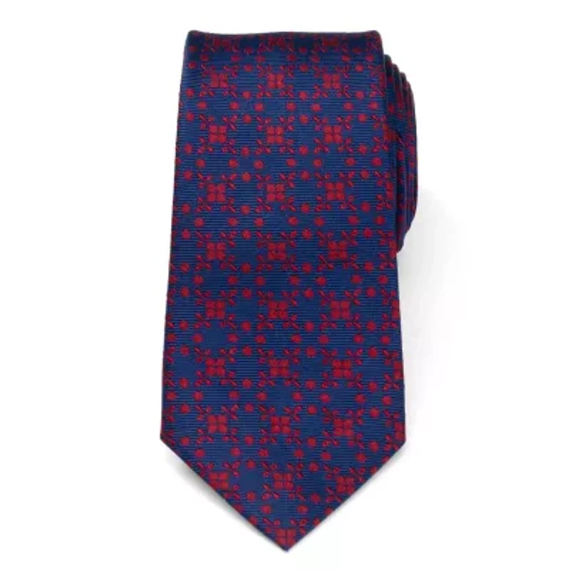 Navy/Red Patterned Men's Tie