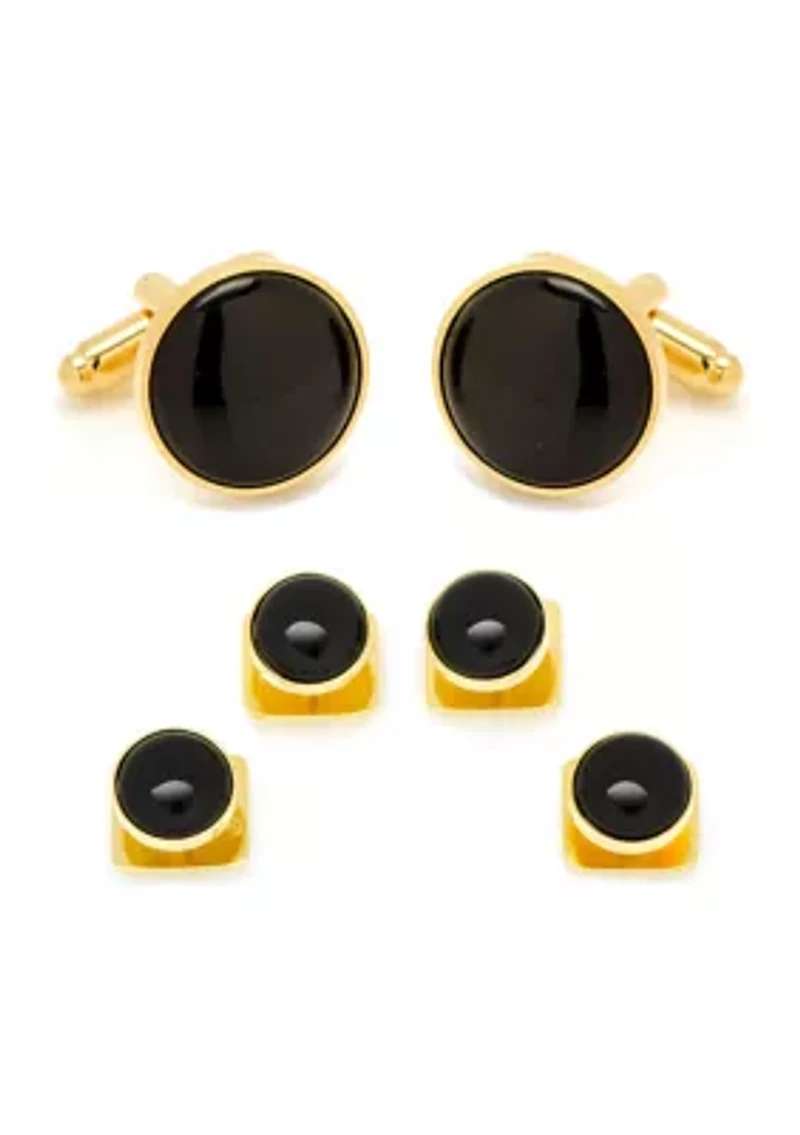 Gold and Onyx Stud Set