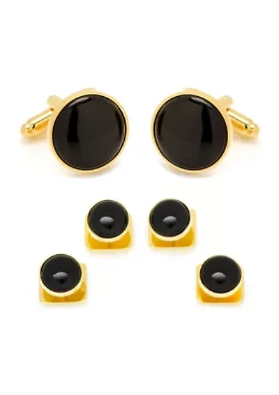 Gold and Onyx Stud Set
