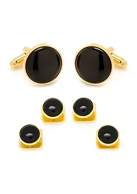Gold and Onyx Stud Set