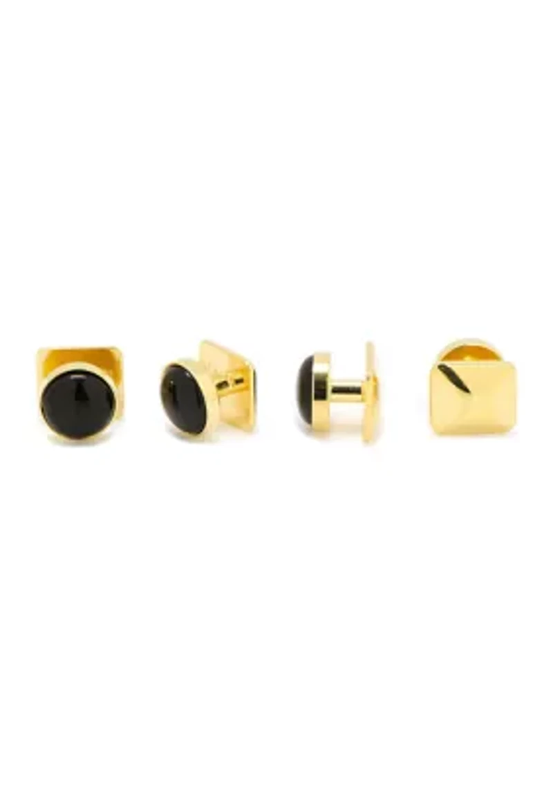 Gold and Onyx Stud Set