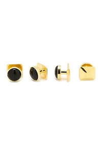 Gold and Onyx Stud Set