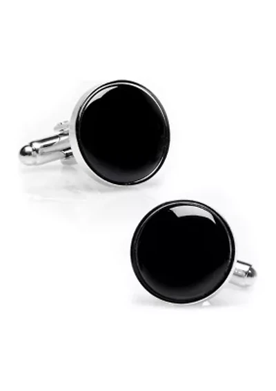 Silver and Onyx Cufflinks