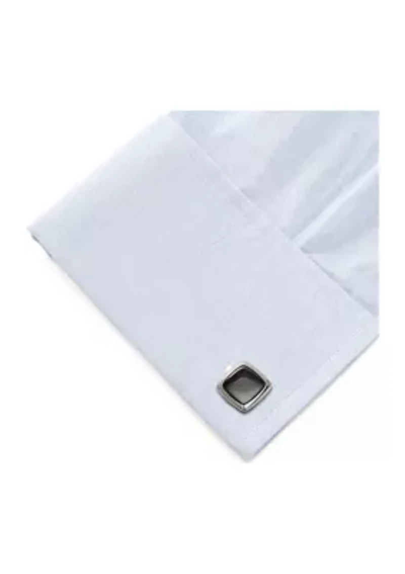Onyx Cushion Stainless Steel Cufflinks