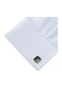 Onyx Cushion Stainless Steel Cufflinks