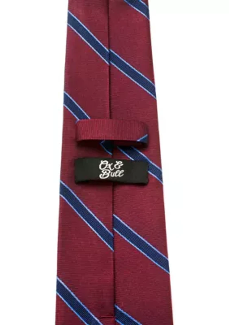 The Phillip Tie (Burgundy Stripe Tie)