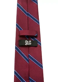 The Phillip Tie (Burgundy Stripe Tie)