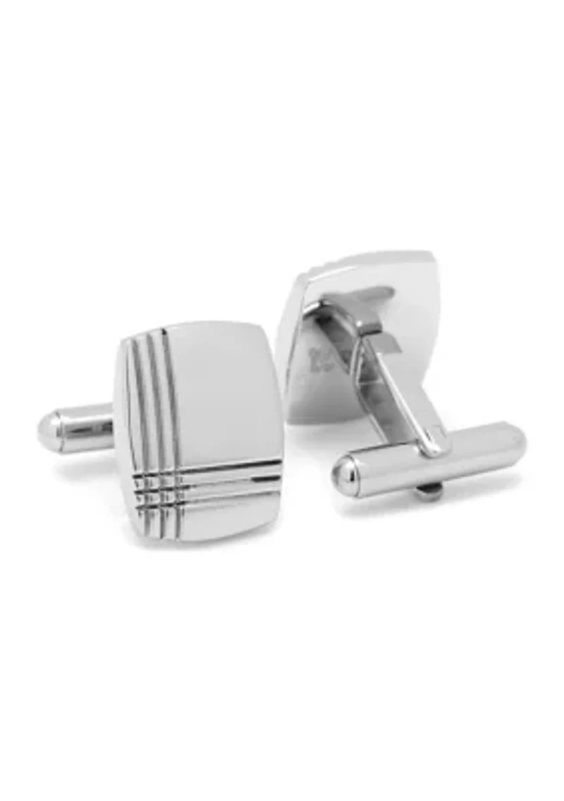 Stainless Steel Tartan Plaid Cufflinks