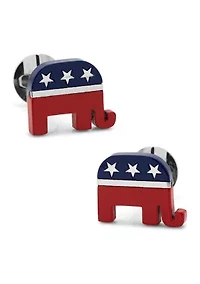 Stainless Steel Republican Elephant Cufflinks