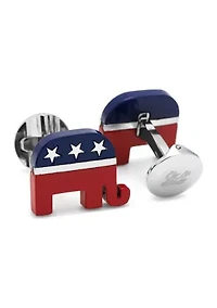 Stainless Steel Republican Elephant Cufflinks