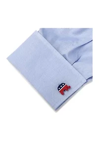 Stainless Steel Republican Elephant Cufflinks