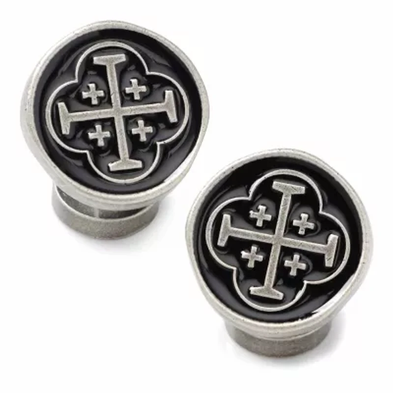 Shipwreck Cross Coin Antique Silver Cufflinks