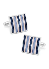 and Navy Striped Square Cufflinks