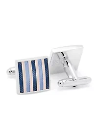 and Navy Striped Square Cufflinks
