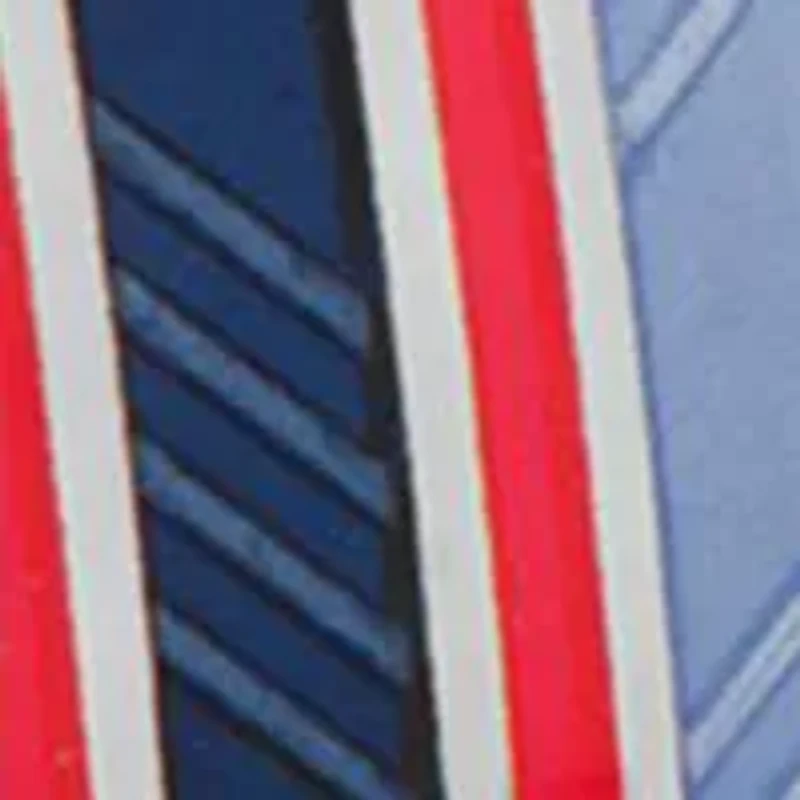 Red and Navy Striped Square Cufflinks