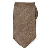 Tan Tweed Striped Linen Men's Tie