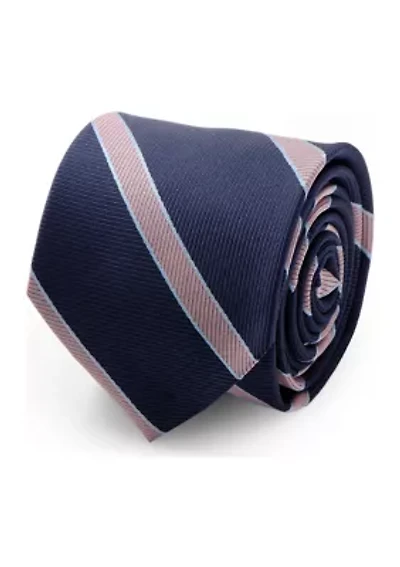 The Travis Tie (Navy Pink Stripe Tie)