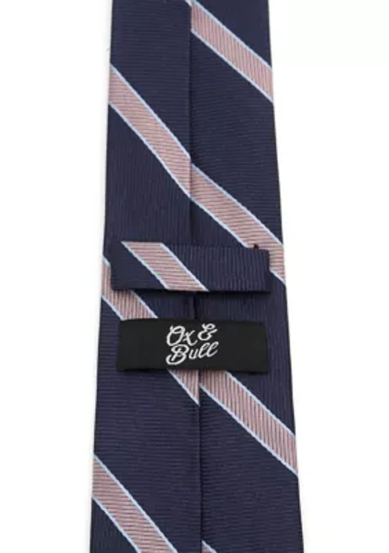 The Travis Tie (Navy Pink Stripe Tie)