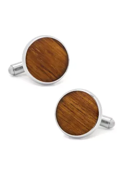 Stainless Steel Wood Cufflinks