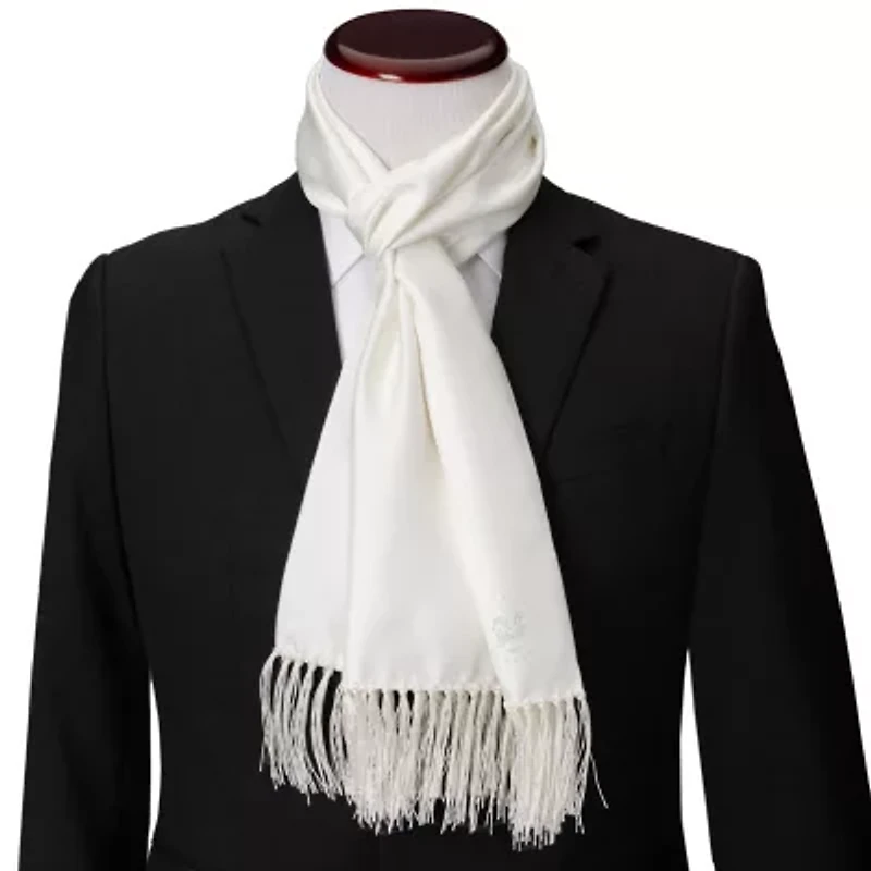 White Silk Tuxedo Scarf