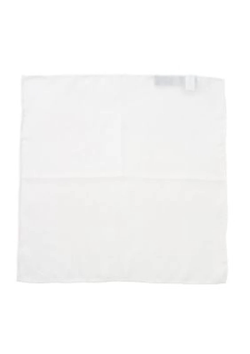 White Silk Pocket Square