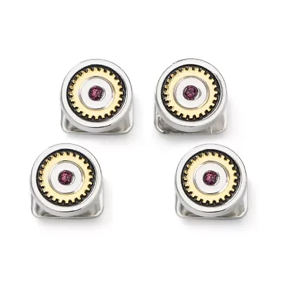 Gear Amethyst Stone Studs