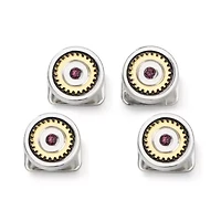 Gear Amethyst Stone Studs