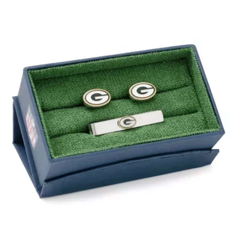 NFL Green Bay Packers Cufflinks and Tie Bar Gift Set