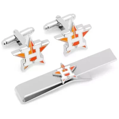 MLB Houston Astros Cufflinks and Tie Bar Gift Set