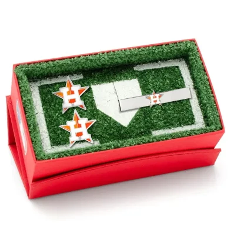 MLB Houston Astros Cufflinks and Tie Bar Gift Set