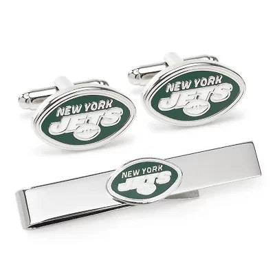 NFL New York Jets Cufflinks & Tie Bar Gift Set