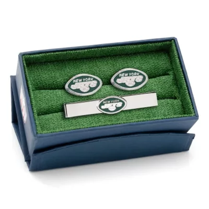 NFL New York Jets Cufflinks & Tie Bar Gift Set