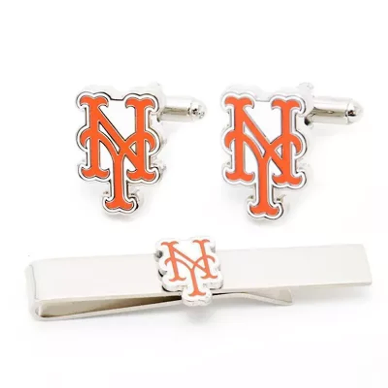 MLB New York Mets Cufflinks and Tie Bar Gift Set