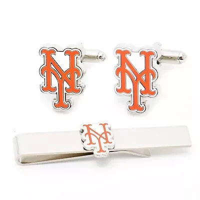 MLB New York Mets Cufflinks and Tie Bar Gift Set