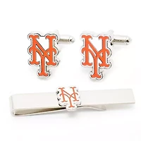 MLB New York Mets Cufflinks and Tie Bar Gift Set