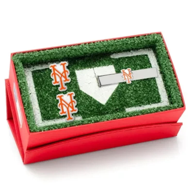 MLB New York Mets Cufflinks and Tie Bar Gift Set