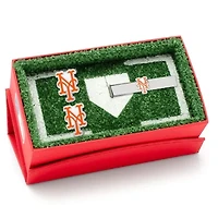 MLB New York Mets Cufflinks and Tie Bar Gift Set