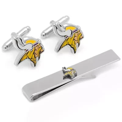 NFL Minnesota Vikings Cufflinks and Tie Bar Gift Set