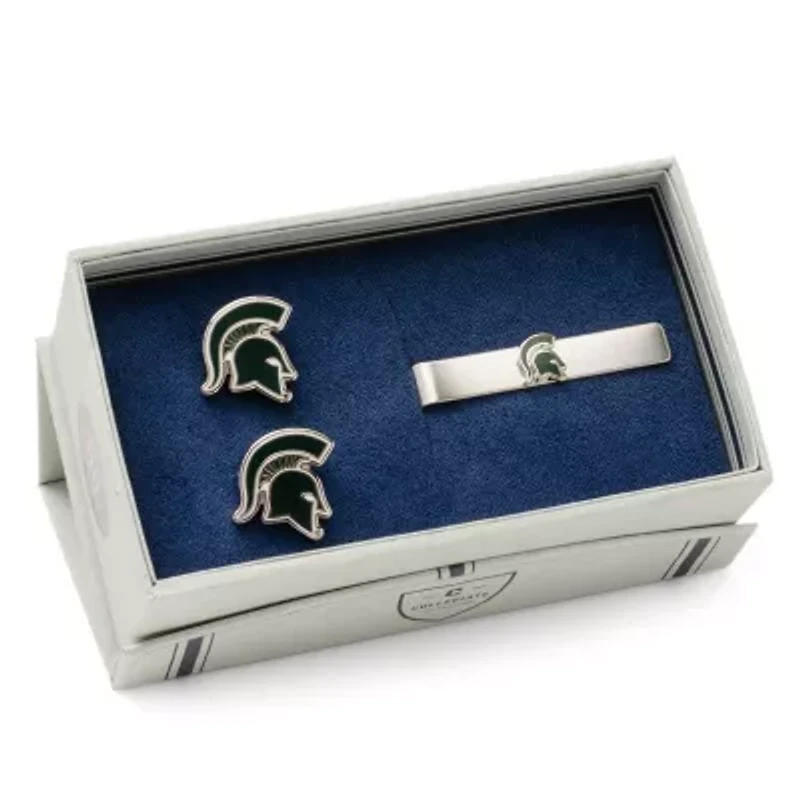 NCAA Michigan State Spartans Cufflinks and Tie Bar Gift Set
