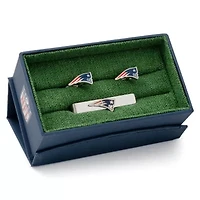 NFL New England Patriots Cufflinks and Tie Bar Gift Set