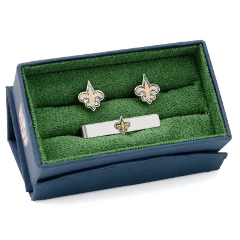 NFL New Orleans Saints Cufflinks and Tie Bar Gift Set