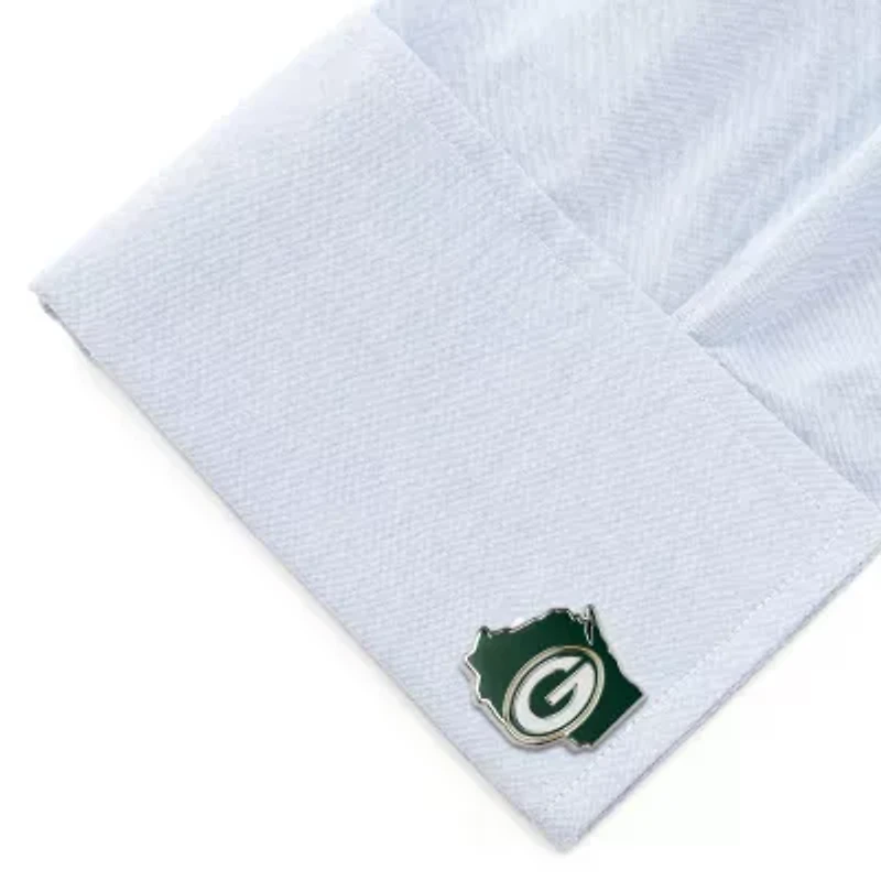 Green Bay Packers State Shaped Cufflinks