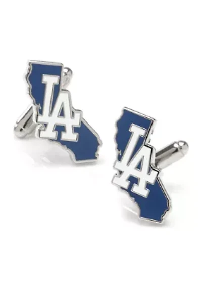 LA Dodgers State Shaped Cufflinks
