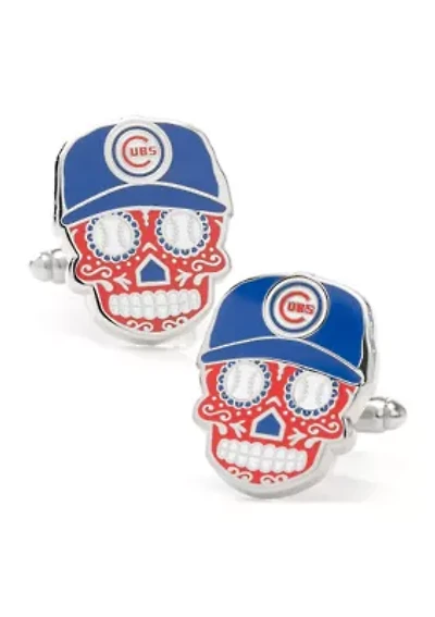 Chicago Cubs Sugar Skull Cufflinks