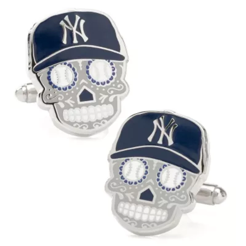 MLB New York Yankees Sugar Skull Cufflinks & Lapel Pin Gift Set