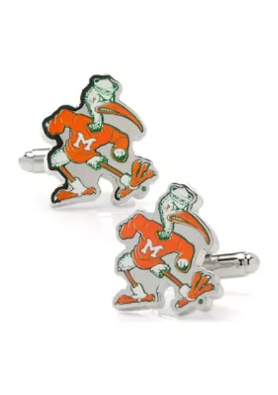 NCAA University of Miami Hurricanes Sebastian the Ibis Vintage Cufflinks