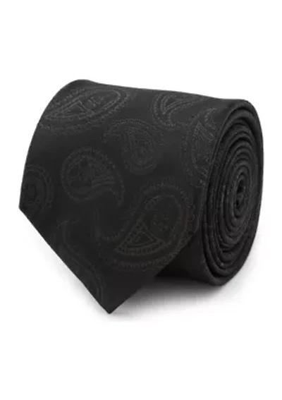 Men's Darth Vader Paisley Black Silk Tie