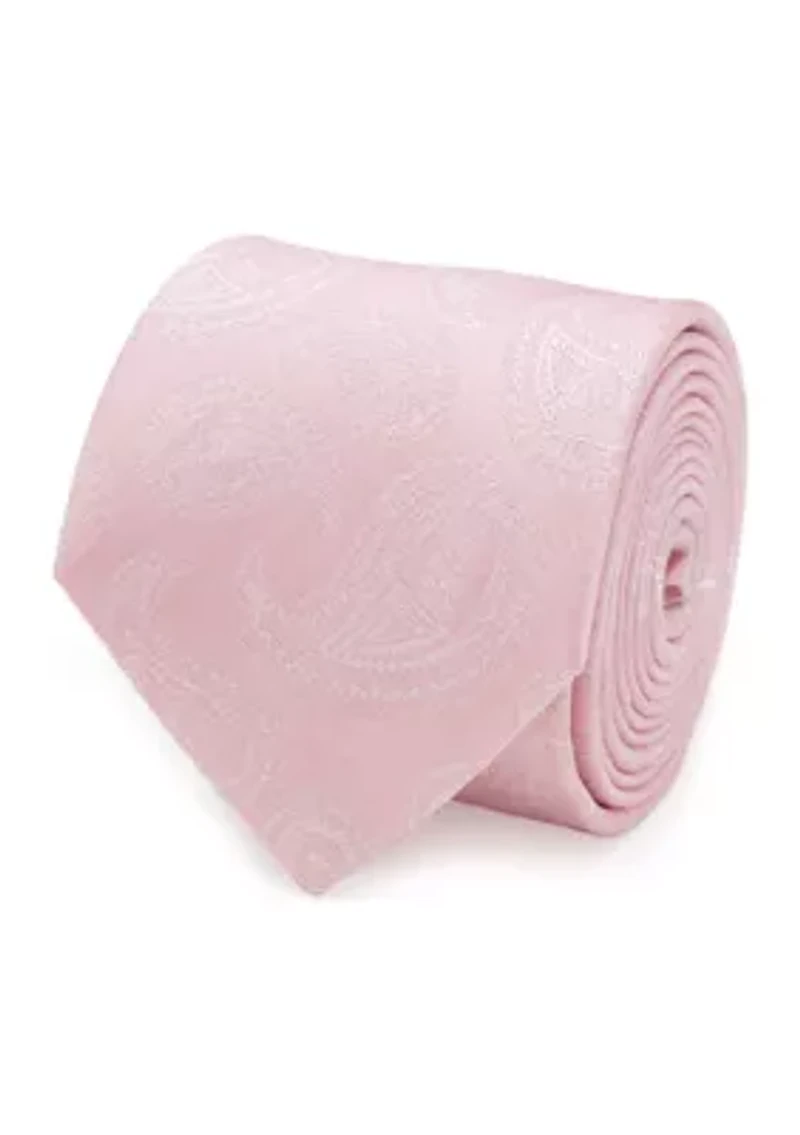 Men's Darth Vader Paisley Pink Silk  Tie