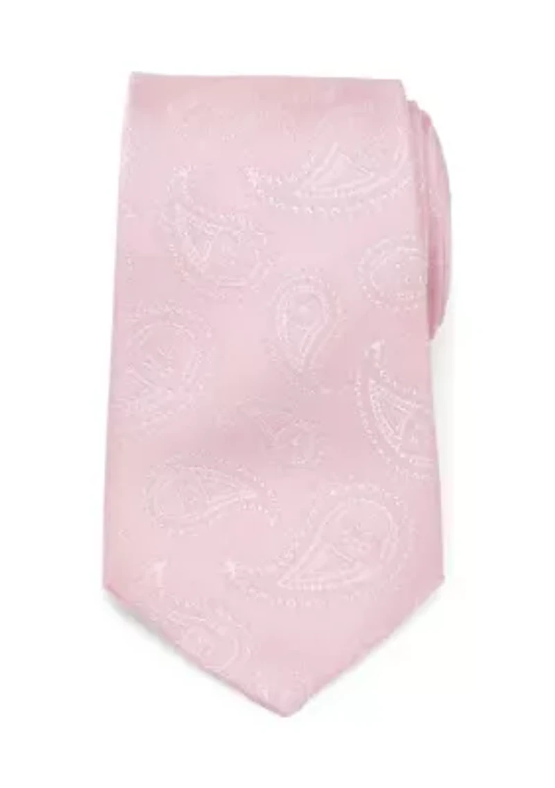 Men's Darth Vader Paisley Pink Silk  Tie