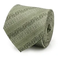 Grogu Outline Stripe Sage Green Tie